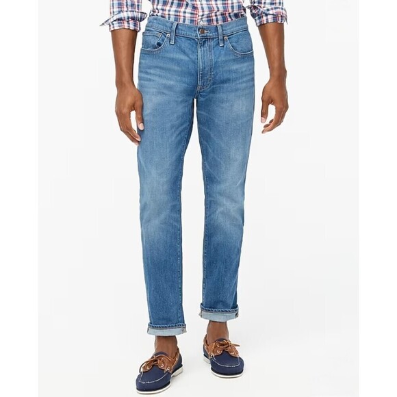 NEW! J. Crew Straight Fit Signature Flex Light Medium Wash Jeans, 32x34 - Picture 1 of 13